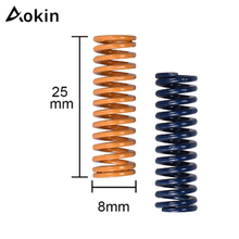 Запчасти для 3D-принтера Aokin, пружина для Heatbed MK3, быстрое питание, импортная длина 25 мм, внешний диаметр 8 мм, внутренний диаметр 4 мм, нажимные пружины для 3D-принтера 2024 - купить недорого