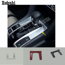 Car Sticker Interior Front Shift Stand Stall Paddle Cup Trim Frame Molding 1pcs For Honda Civic 10th Sedan 2016 2017 2018 2019 2024 - buy cheap