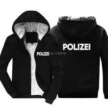 Sudadera gruesa con capucha para hombre, camisa de policía alemana de Polizei, sudadera con estampado frontal y trasero, Tops de Hip Hop Harajuku, ropa de calle 2024 - compra barato