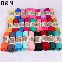 10pcs/lot Crinkle Plain Wrinkle Wrap Viscose Long Shawl Scarf Women Crinkled Hijab Shawl Muslim Head Hijab Scarf 180*120 2024 - buy cheap