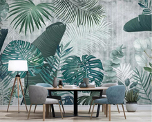 beibehang Custom wallpaper 3D mural photo Nordic hand drawn tropical plant leaves modern minimalist TV background wall painting 2024 - buy cheap