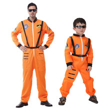 Umorden Purim Carnival Party Halloween Costumes Astronaut Cosmonaut Costume Boys Men Pilot Cosplay Uniform Kids Adult Orange 2024 - buy cheap