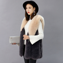 S-4XL fashion warm faux fox Fur Coat female winter fashion brand hit color sleeveless thick fur coat fur vest Outerwear wq685 2024 - buy cheap