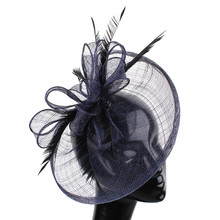 Feminino casamento millinery fascinator chapéu grampo de cabelo nupcial fantasia pena faixas de cabelo penas acessórios elegante chapeau moda 2024 - compre barato