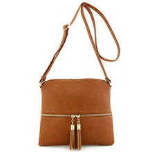 Новое поступление, женская сумка с клапаном из искусственной кожи, модная маленькая сумка с кисточками для девочек, простой дизайн, женская сумка через плечо, женская сумка на плечо 2024 - купить недорого