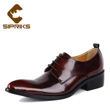 Sipriks unique designer mens dress shoes genuine leather pointed toe derby shoes dark blue tuxedo shoes gents suits men social 2024 - buy cheap