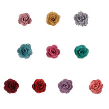 Nishine 20pcs/lot Mini Lattice Rose Flowers for Diy Headband Clips Linen Cute Flowers Kids Girls Headwear Hair Accessories 2024 - buy cheap
