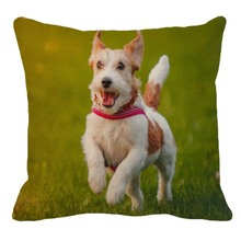 XUNYU Cute Jack Russell Terrier Pattern Linen Pillow Case Home Sofa Square Pillow Cover Dog Cushion Cover 45X45cm AC108 2024 - buy cheap