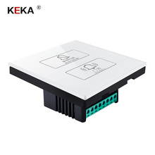 KEKA-Interruptor táctil de pared inteligente para Hotel, Panel de lujo de cristal blanco, AC220-250V, 2 entradas 2024 - compra barato