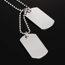 ZORCVENS Stainless Steel Double Dog Tag Necklace Pendant ID Men Jewelry 24" Chain 2024 - buy cheap