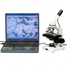 Microscopio Avanzado para estudiantes, suministros de AmScope, 40X-2500X, microscopio Avanzado para estudiantes con escenario 3D + cámara USB 2024 - compra barato