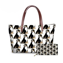 NOISYDESIGNS Women Fashion Handbags Bernese Mountain Dog Printing Luxury Wallets Ladies 2pcs/set Top-Handle Bags for Feminine 2024 - buy cheap