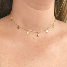 2PCs Star Choker Necklace Gold Simple Adjustable Chain Dangle Dainty Charm Pendant Necklace Women Fashion Jewelry Trendy Gift 2024 - buy cheap