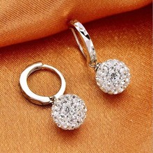 High-quality Temperament 925 Sterling Silver Jewelry Personality Shambhala Full Crystal Flower Ball Female Dangle Earrings SE291 2024 - buy cheap