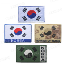 Emblemas coreanos para bordado emblema militar, acessório do exército militar, gancho e laço tático bandeira estado 2024 - compre barato