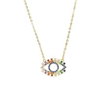Женское ожерелье с подвеской в виде крошечного сглаза, золотистого цвета, многослойное ожерелье с цирконием, 2019 2024 - купить недорого