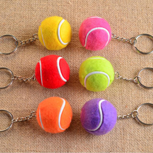Cute 10 Pcs 4cm PVC Mini Tennis Ball Keychain Key Holder Auto Velvet Pom Pom Keychain Metal Keyring Couple Sport Pendant Gift 2024 - buy cheap