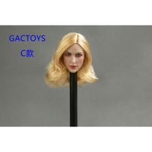 Cabeça personalizada gactoys gc013 1/6 feminino 3 cores cachos cabelo menina cabeça esculpida para 12 ''phicen tble boneca corpo 2024 - compre barato