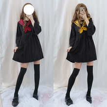 Vestido japonês gola marinha, uniforme estilo lolita de manga comprida para estudantes 2024 - compre barato