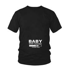 Забавная свободная футболка для беременных женщин; Футболка с надписью «NOW LOADING»; Модная футболка; Повседневная Хлопковая женская футболка; Топы 2024 - купить недорого