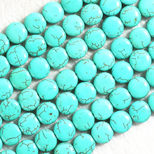 HOT Green calaite turquoises stone 12mm 14mm Round cake beads fashion loose Beads 15 inches B273 2024 - buy cheap