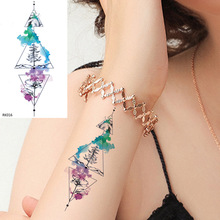OMMGO-tatuajes temporales geométricos triangulares de estilo veraniego, pegatinas para niñas, cadenas de belleza, tatuajes personalizados, tatuajes corporales, tatuajes falsos para brazo 2024 - compra barato