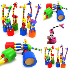 2019 горячая Распродажа развивающая игрушка для детей, интеллектуальная игрушка, танцевальная подставка, красочный качающийся жираф, деревянная игрушка, brinquedos oyuncak 20 2024 - купить недорого
