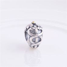 New Authentic 925 Sterling Silver Gold color Beads Snake Charm Fit Original Pandora Charms Bracelet DIY Women Jewelry 2024 - buy cheap