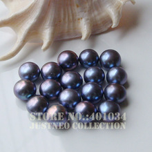Genuine Cultured Freshwater Pearls  Half Drilled Dyed Peacock Blue Loose Button Beads 5/6/7/8/9 mm 2024 - buy cheap