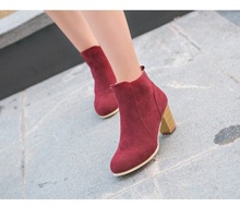 Hot Autumn Winter Women Boots Solid European Ladies shoes boots Suede Leather ankle boots with thick scrub size 35-39 2024 - buy cheap