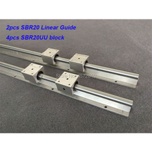 2pcs SBR20 20mm linear rail 1200mm 1300mm 1500mm linear guide with 4pcs SBR20UU block cnc part 2024 - buy cheap