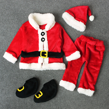 Infant Kids Costume Santa Claus Long Sleeve Tops+Pants+Hat+Socking New High Quality 4PCS Christmas Costume Baby Boy Clothes Set 2024 - buy cheap