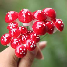 15pcsGarden decoration  Mini Red Mushroom Micro Fairy Garden Decor Ornament Bonsai DIY Craft Fashion 2024 - buy cheap