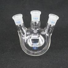 Balão de vidro borossilicato de laboratório, 500ml, frasco de vidro em conjunta 24/29, fundo redondo com três pescas 2024 - compre barato
