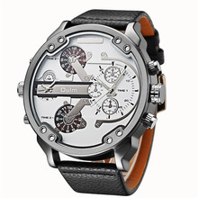 2018 Роскошные армейские кварцевые наручные часы с двойным циферблатом, мужские часы Oulm, люксовый бренд, идеальный подарок, relogio masculino 2024 - купить недорого