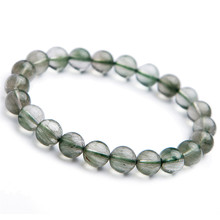 Brazil Natural Green Rutilated Quartz Gemstone Bracelets For Women Female Stretch Crystal Round Bead Bracelet 8mm 2024 - buy cheap