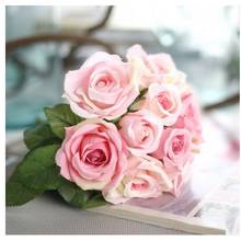 9 шт./компл. тайская Королевская роза Искусственные цветы розы декоративный Свадебный Букет высококлассные искусственные шелковые цветы розы домашний декор 2024 - купить недорого