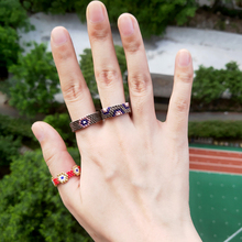 FAIRYWOO Miyuki Beaded Ring Ethnic Gothic Delica Jewelry Turkey Evil Eye Ring Set Women Men Fashion Friendship Handmade Gifts 2024 - buy cheap