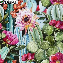 DIAPAI Square Round Drill 5D Diamond Painting Environmental Crafts Full Diamond Embroidery "Cactus flower" Home decor A25740 2024 - buy cheap