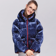 Winter New Women Velour Down Jacket New Fashion Thick Warm Plus Size Parkas Female Brand Solid Color Loose Zipper Hooded Coat T9 2024 - buy cheap