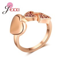 Anillos exquisitos con forma de corazón para mujer, joyería de Cristales austriacos, joyería de aniversario de alta calidad para mujer 2024 - compra barato