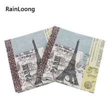 [Rainloong] guardanapos de papel de casamento torre decoupage festivo & festa guardanapos de tecido papel 33cm * 33cm 1 pacote (20 unidades/pacote) 2024 - compre barato