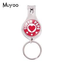 2018 Fashion Super Papa Multifunctional Keychain My Superhero Keyring Glass Dome Keychains Round Hand Craft Jewelry 2024 - buy cheap