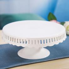 Soporte de cerámica para pastel, vajilla de porcelana decorativa de 10 pulgadas con huecos para postre, fruta, Cupcake, té de la tarde 2024 - compra barato