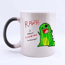 Taza de café con citas divertidas de 11oz, taza que cambia de Color de dinosaurio, 2024 - compra barato