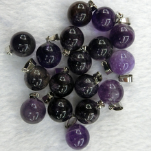 50pcs/lot Natural Amethysts Stone Round Beads Treat Charms Hexagonal Pillar Healing Reiki Point Pendants for Jewelry Making Free 2024 - buy cheap