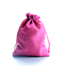 50 шт 10*14 см ярко-розовые джутовые сумки маленький мешочек со шнурком Подарочная сумка Льняная сумка для хранения благовоний пользу конфеты ювелирных изделий упаковочные сумки 2024 - купить недорого