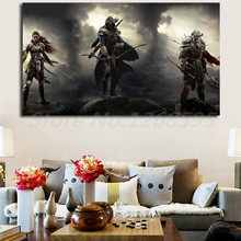 Lâminas em linha skyrim escuro fraternidade hd quadros em tela quadros de arte da parede quadros decorativos moderno decoração para casa 2024 - compre barato