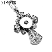 NEW Trendy Style Cross Snap Necklace & Pendant With Link Chain Fit 18mm Snap Button Jewelry For Women 2024 - buy cheap