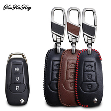 KUKAKEY Genuine Leather Car Key Case For Ford fusion 2014 Mondeo EVEREST Ecosport Ranger Escape Key Cover Holder Fob Car Styling 2024 - buy cheap